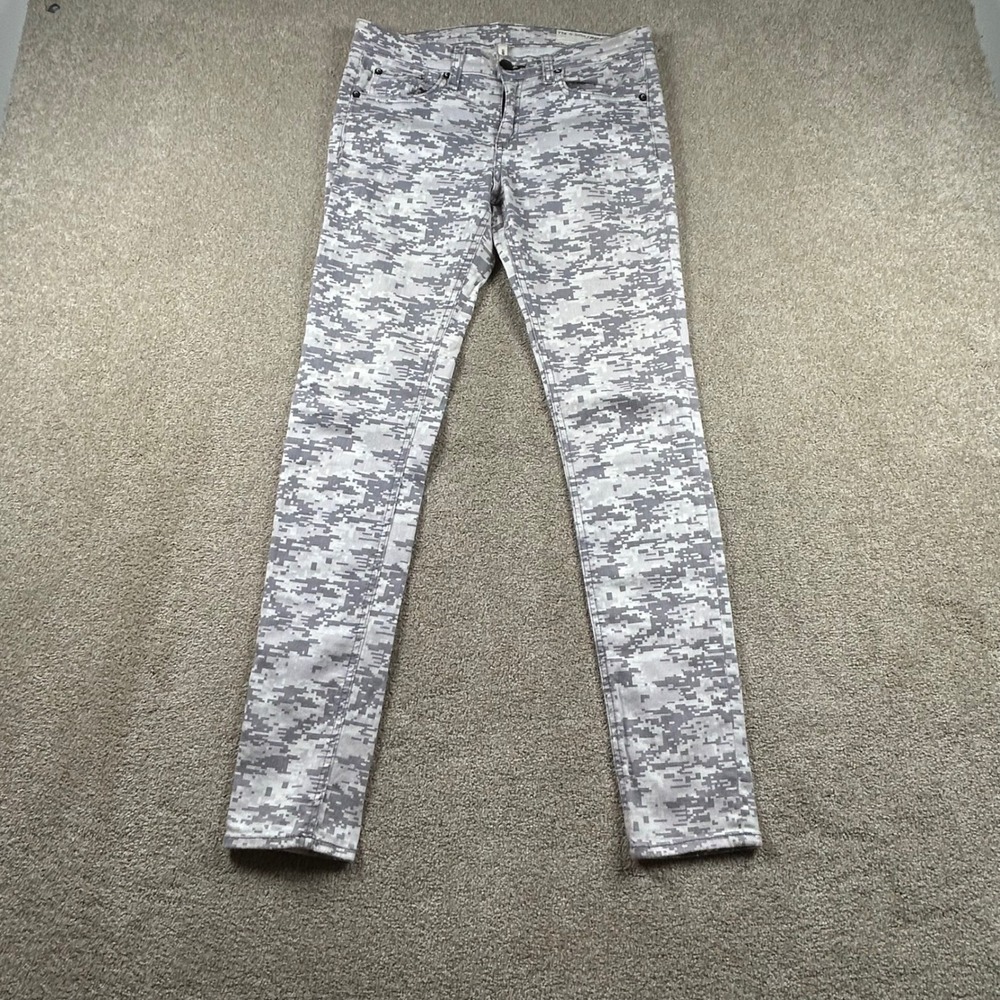 Rag & Bone Skinny Jeans Womens 29 Grey White Digital Camo Made in USA Camouflage
